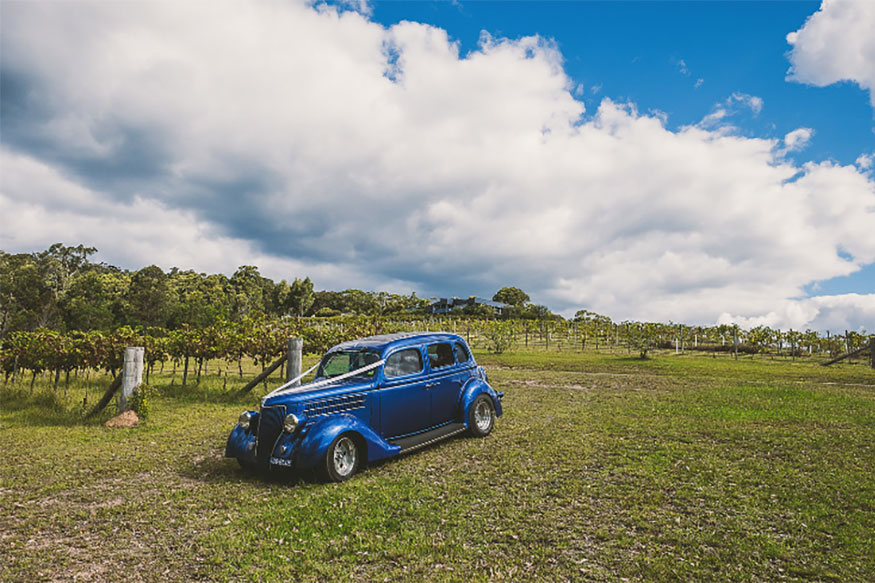 Hot Rods winery wedding car hire