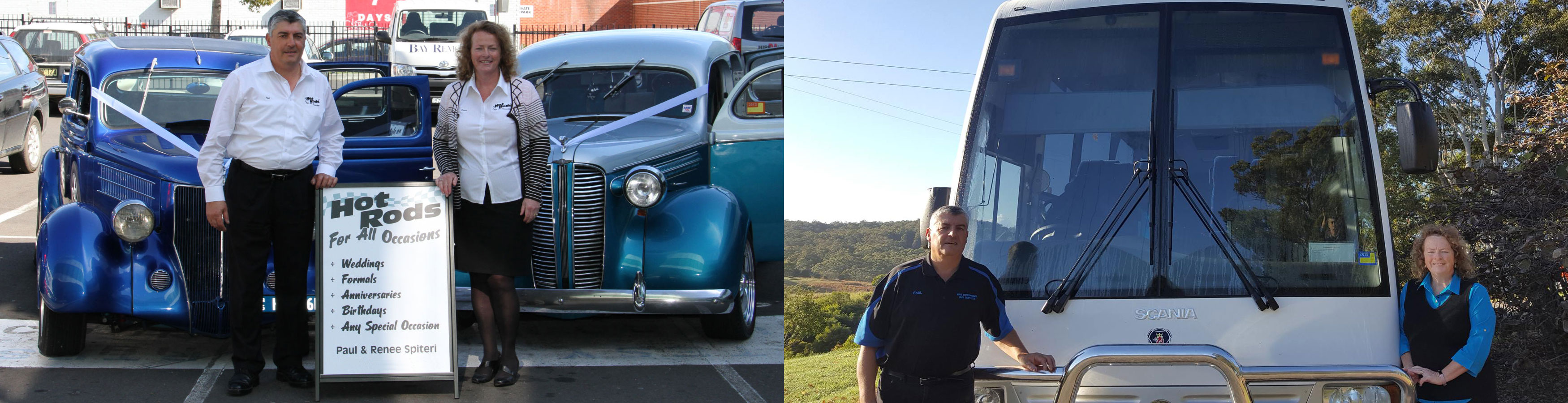 Renee and Paul Spiteri of Hot Rods For All Occasions and Bulahdelah Buses